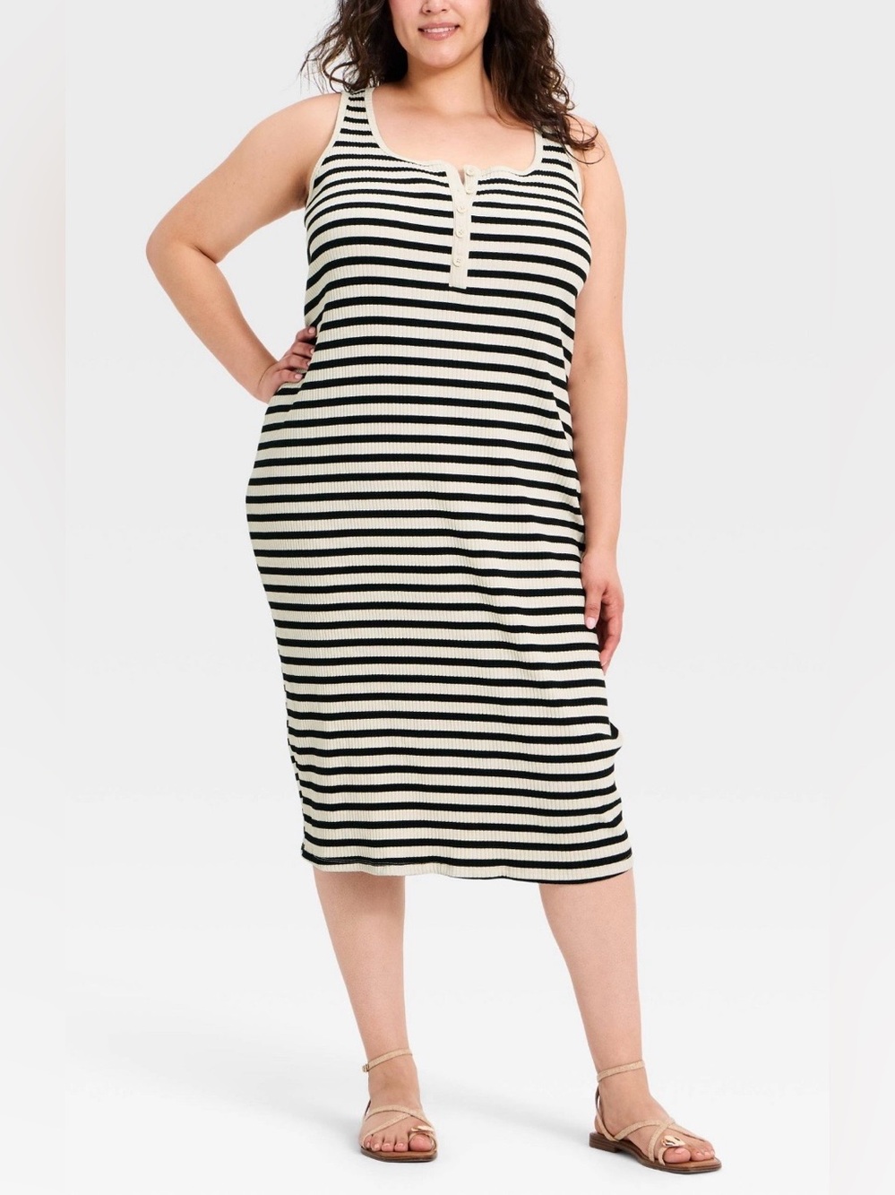 Women’s Wide Strap Sleeveless Bodycon Dress-2X